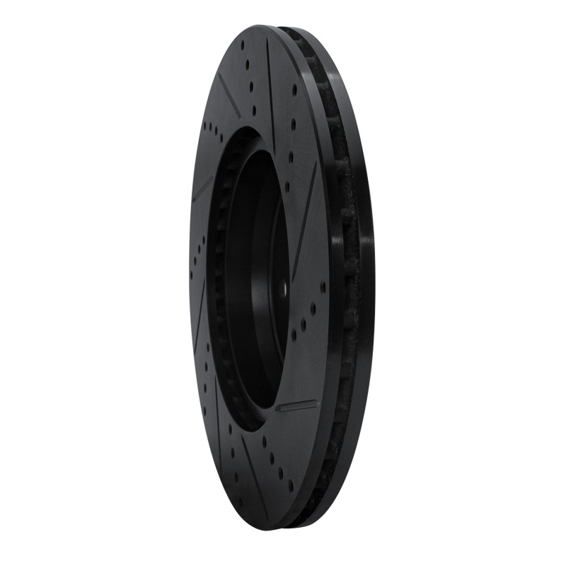 Mercedes-Benz GLC250 Brake Rotor (1) - Rear Left - R1 Concepts - Drilled & Slotted - Black - `16-`23